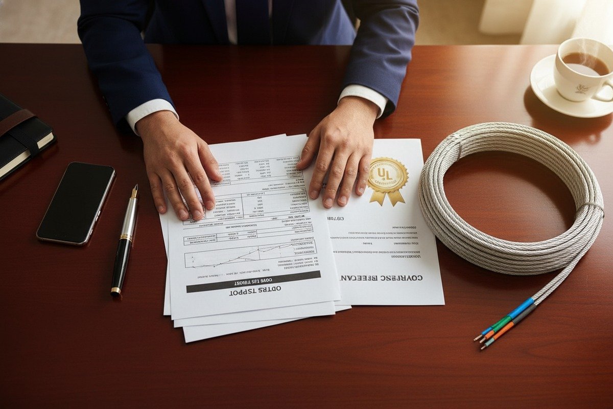 Reviewing technical certifications and IEC test reports for ADSS fiber optic cable performance (ID#4)