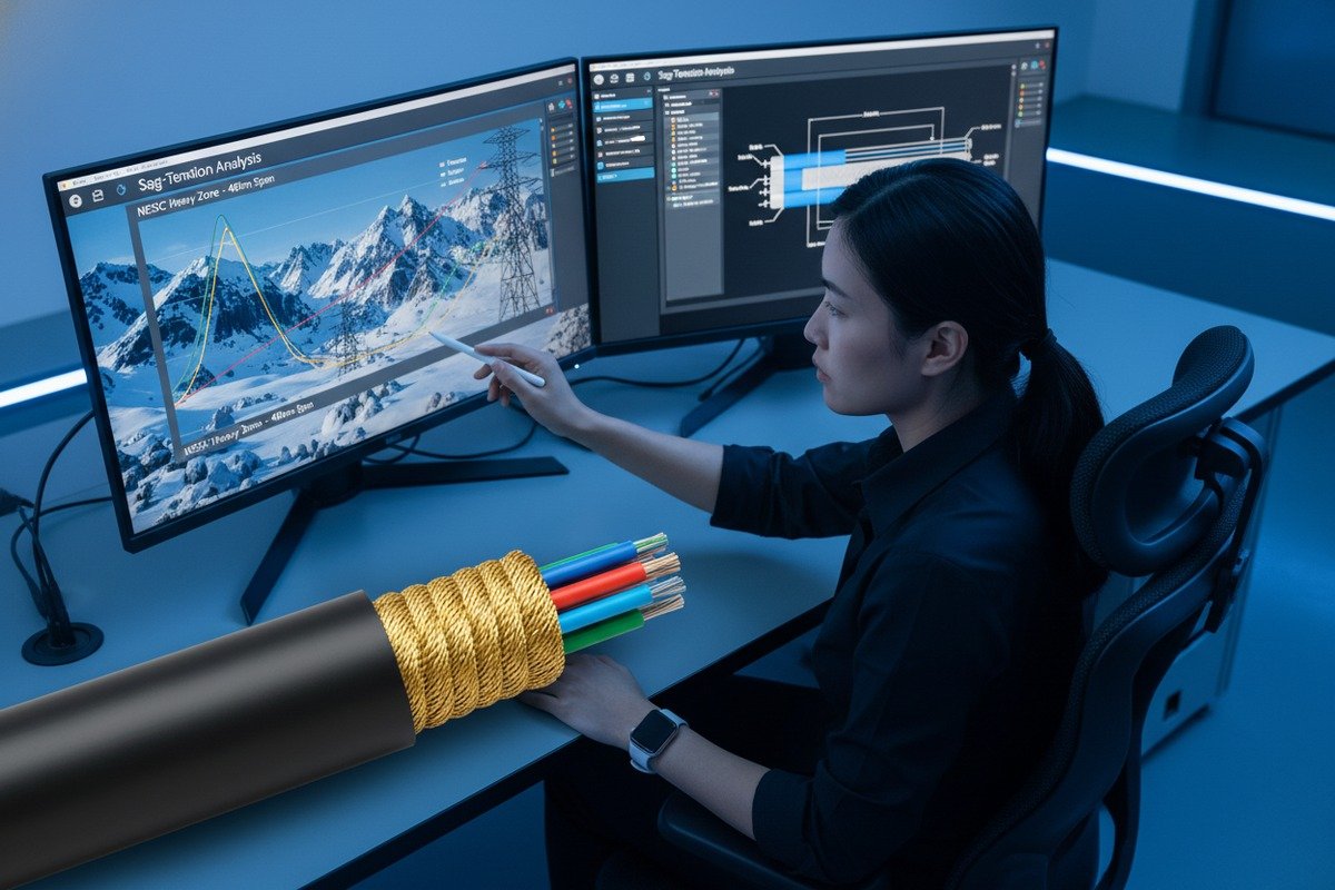 Calculating tensile strength and aramid yarn density for ADSS cables based on span lengths (ID#2)