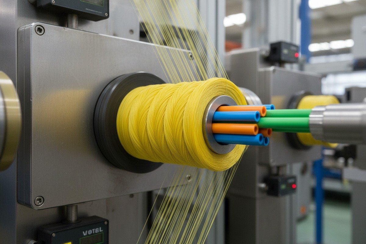 Inspecting ADSS cable production processes including fiber coloring and aramid yarn stranding (ID#2)