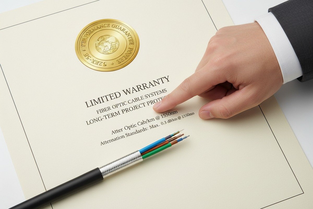 Long-term project stability through comprehensive 25-year ADSS cable warranty policies and performance thresholds (ID#3)