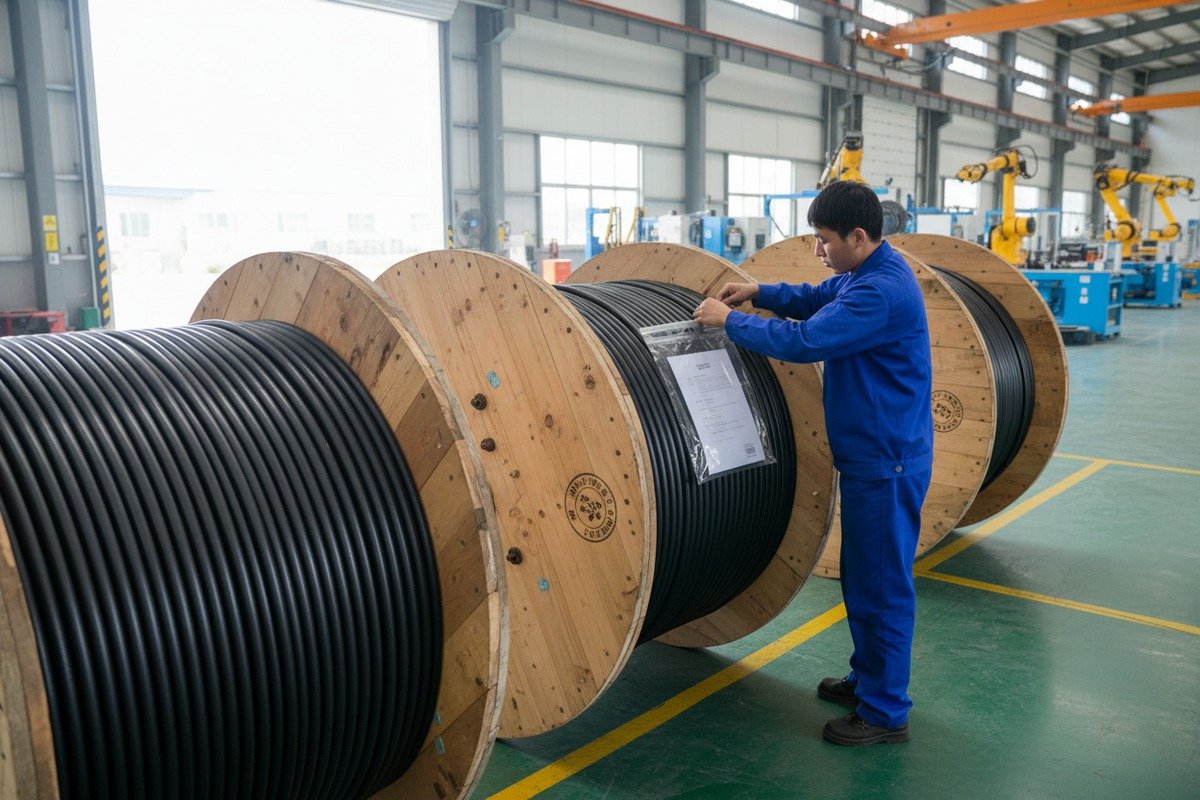 Safe packaging and shipping procedures for ADSS fiber optic cables imported from China (ID#1)