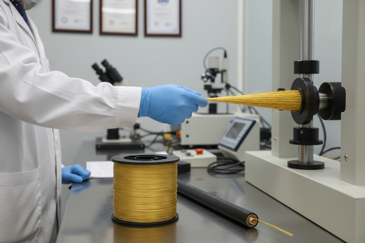 Ensuring genuine aramid yarn quality with manufacturer lot certificates and tensile test reports (ID#3)