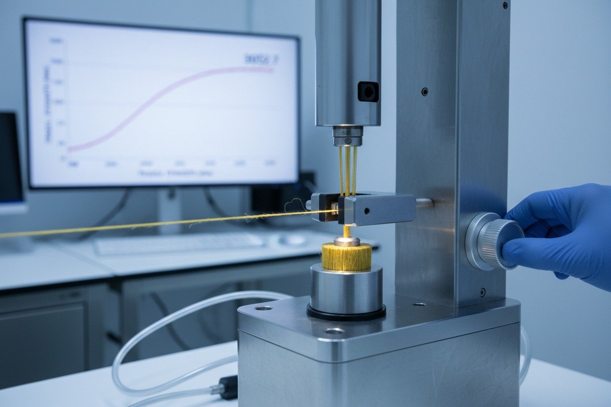 High-tenacity aramid yarn verification with tensile strength certificates for ADSS cables (ID#2)