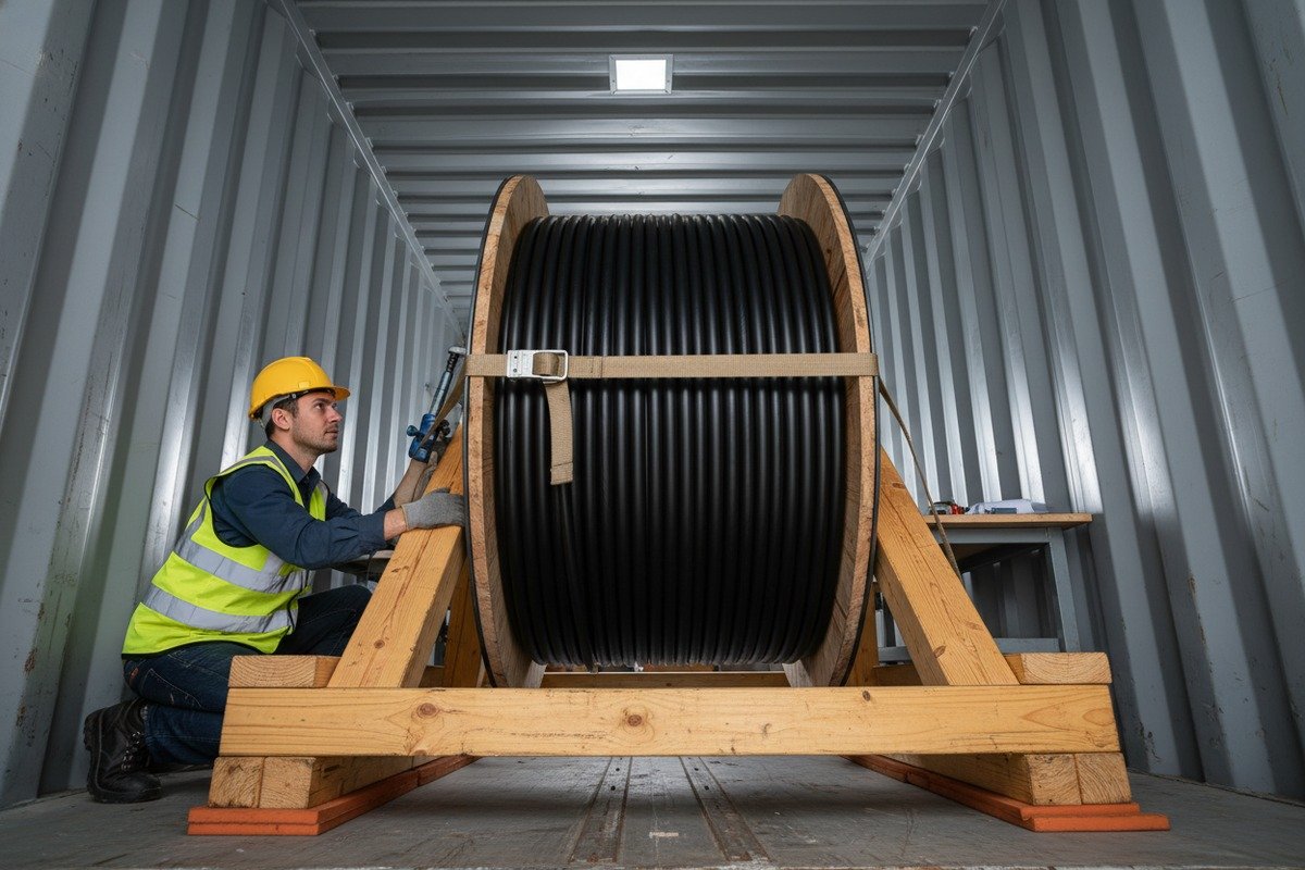Verifying freight forwarder experience with heavy ADSS fiber optic cable reel handling and certifications (ID#2)