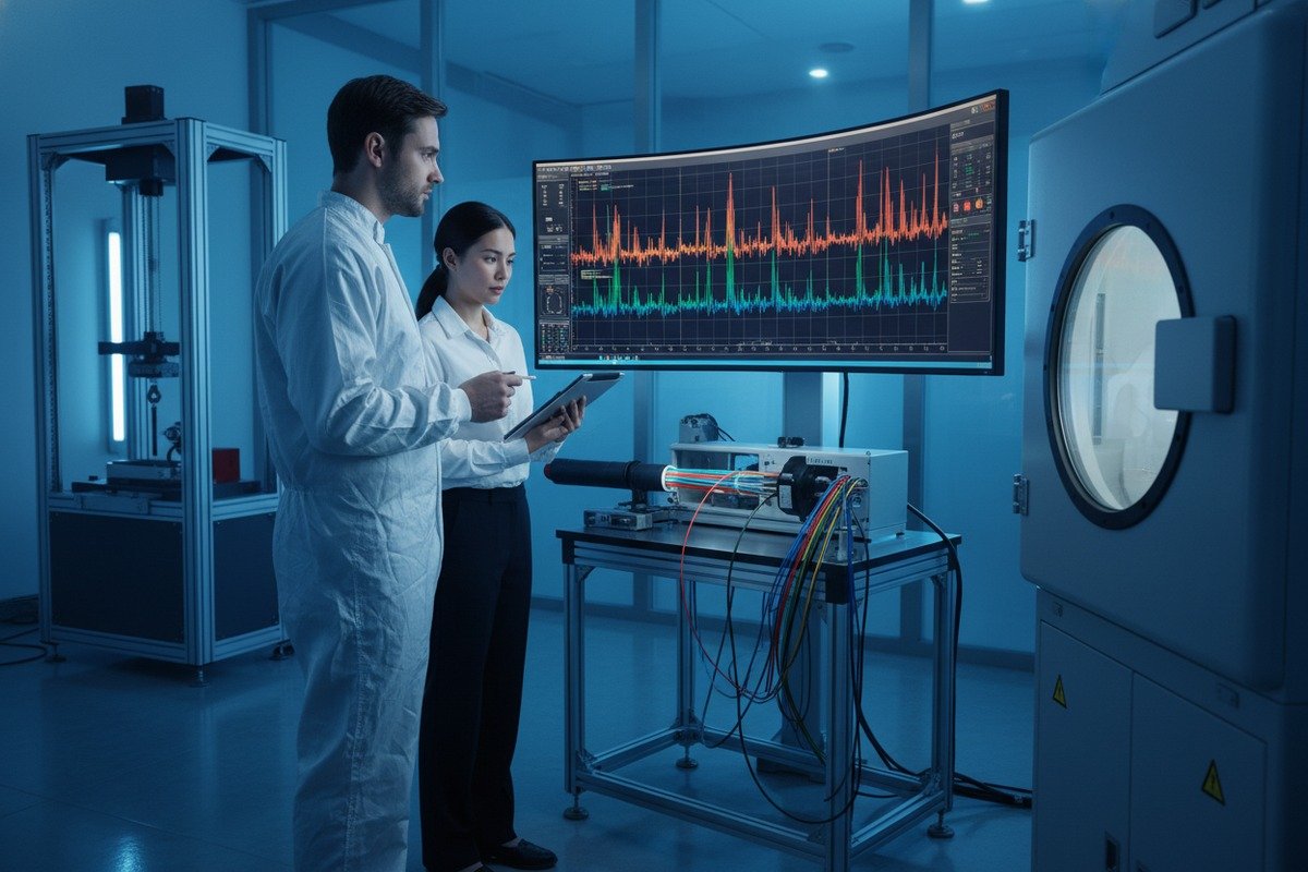 Technical testing of ADSS fiber optic cables including OTDR and tensile strength verification (ID#3)