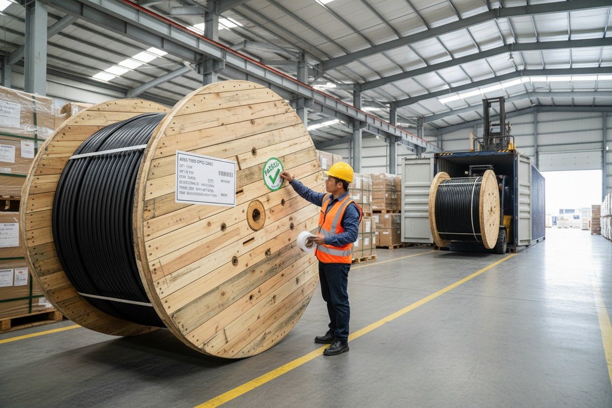 Independent OTDR report verification and packaging durability checks for ocean freight shipping (ID#5)