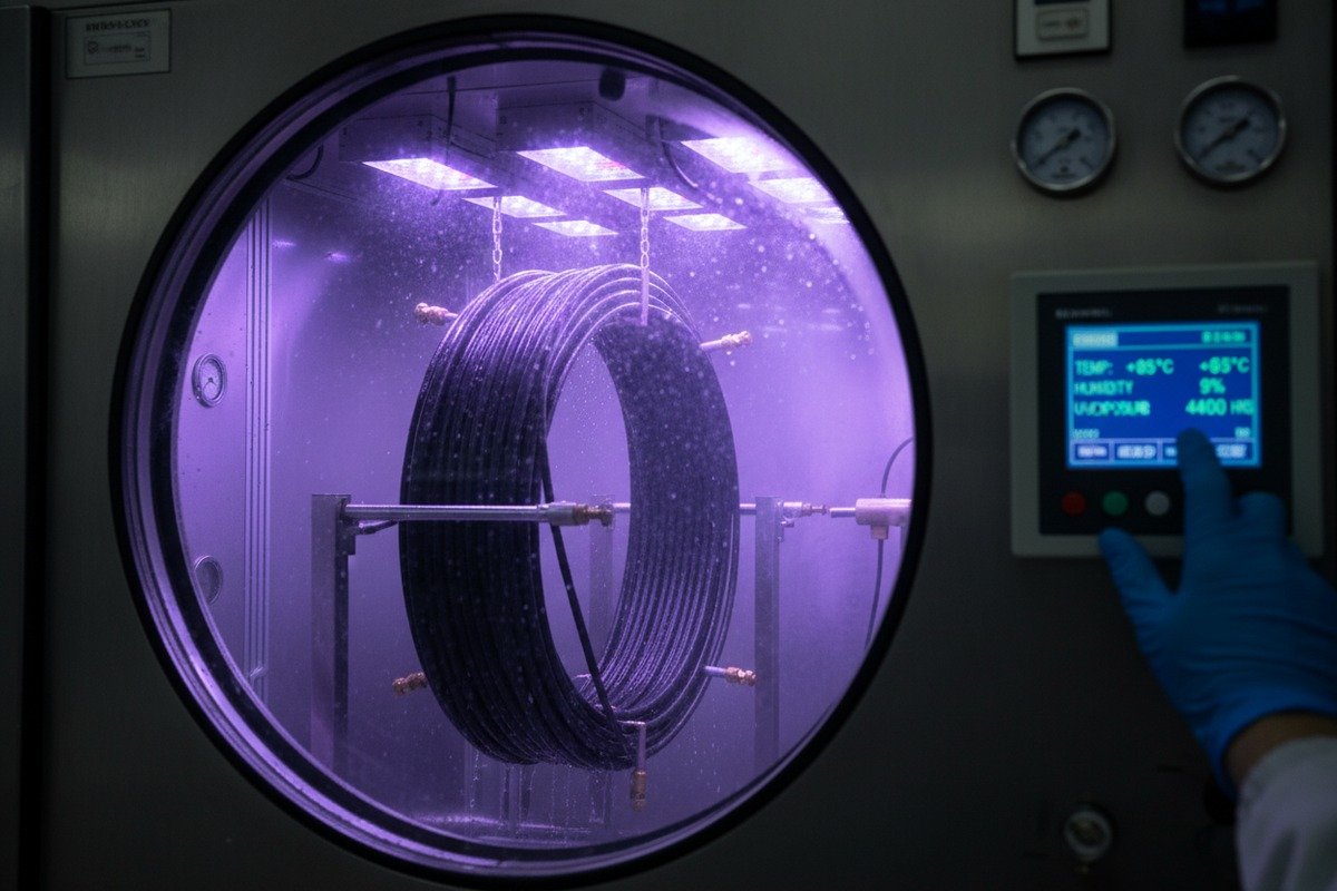 Reviewing environmental aging data including UV and salt fog tests for local climate durability (ID#5)