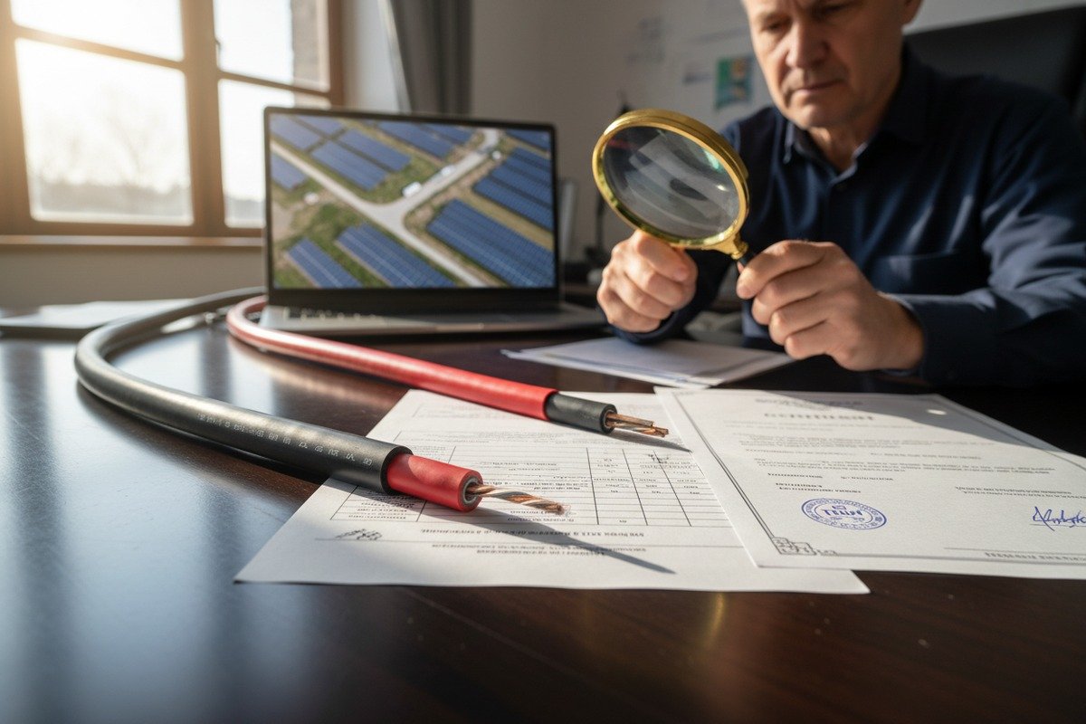 Solar PV cable voltage and temperature rating procurement verification process (ID#1)
