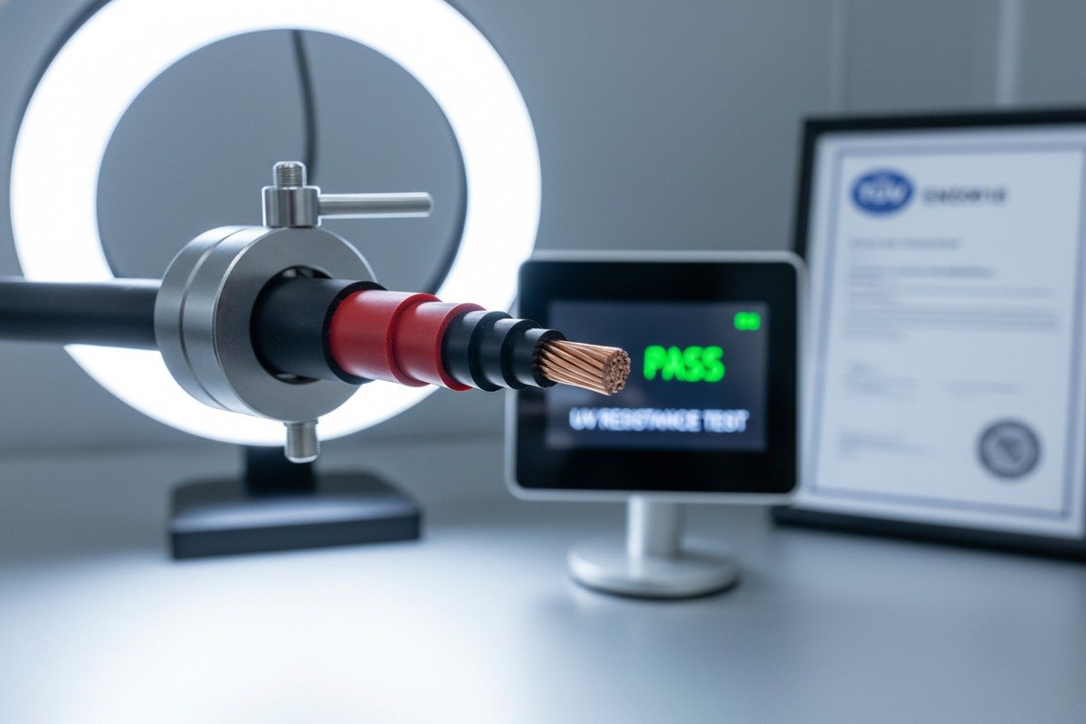 Verifying 1500V solar cable compliance with TUV EN50618 and UL 4703 standards (ID#4)
