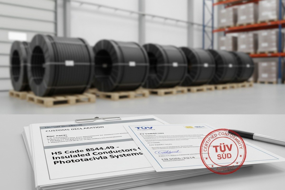 Calculating import duties and VAT for EN50618 solar cables from China (ID#2)
