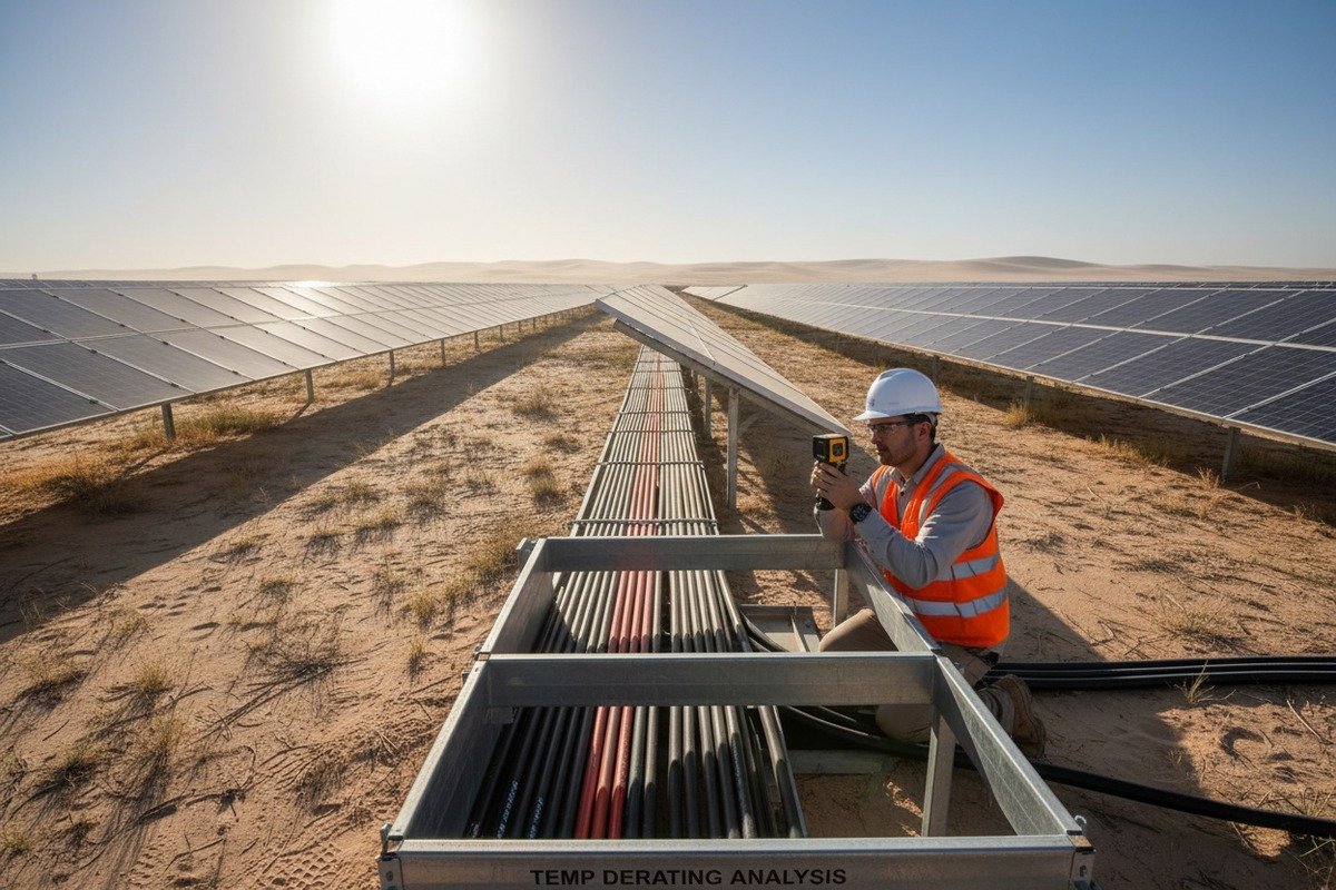Applying temperature derating factors to prevent solar cable overheating in system design (ID#3)
