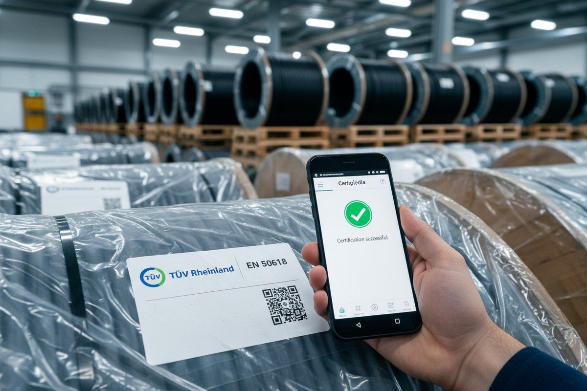 Verifying Chinese supplier TUV and EN 50618 certifications using the official Certipedia database (ID#3)