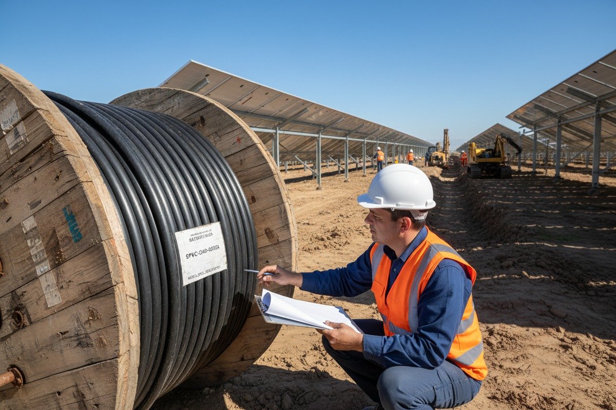 Calculating maximum pulling tension and safety margins for solar cable installation (ID#5)