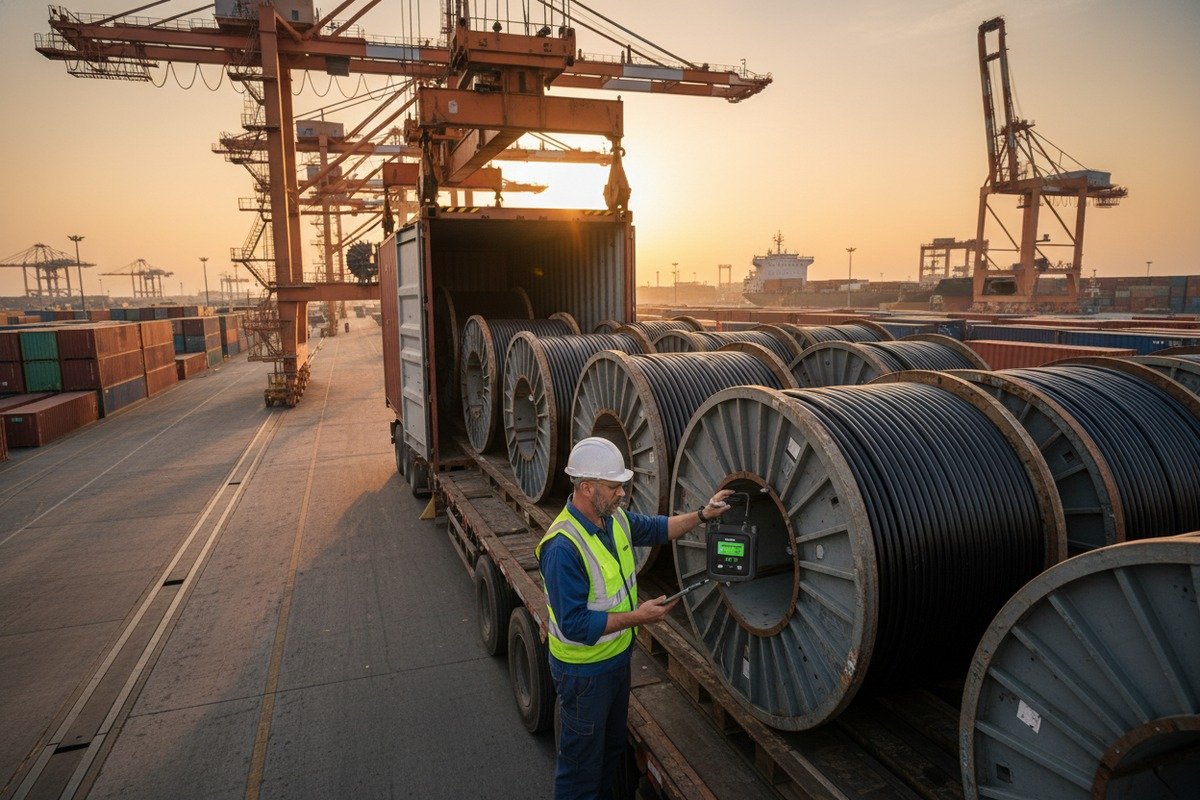 Solar PV cable reels protected from crushing damage during sourcing from China (ID#1)