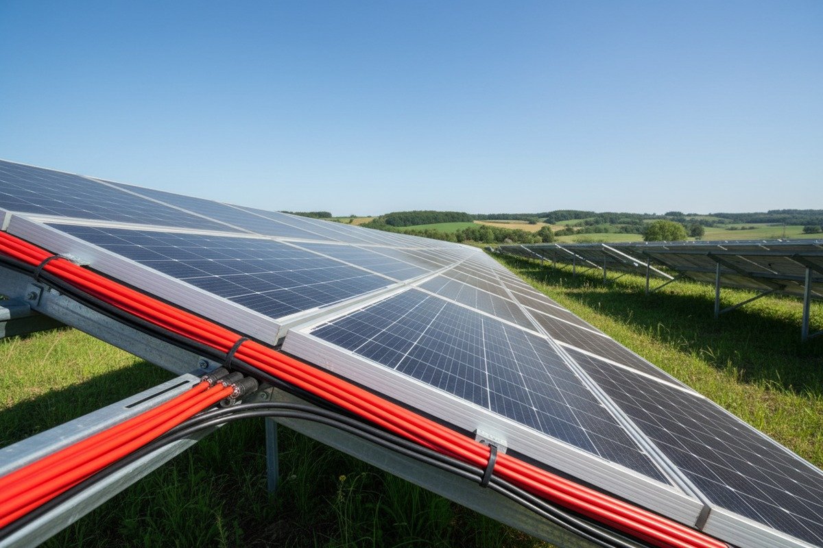 XLPO insulation material ensuring long-term UV resistance and waterproof sealing for solar cables. (ID#5)