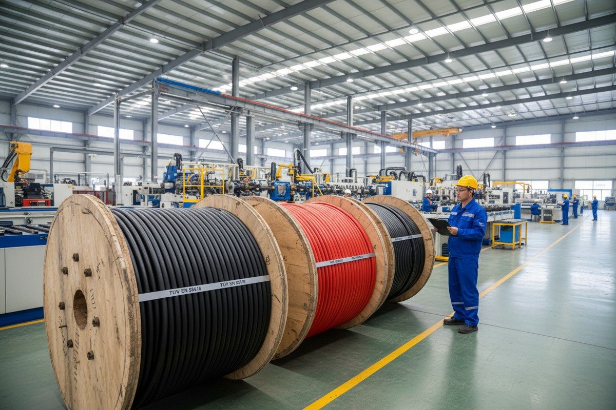 Solar Cable Safety Certifications International safety certifications including TUV and UL for aluminum and copper solar cables. (ID#5)